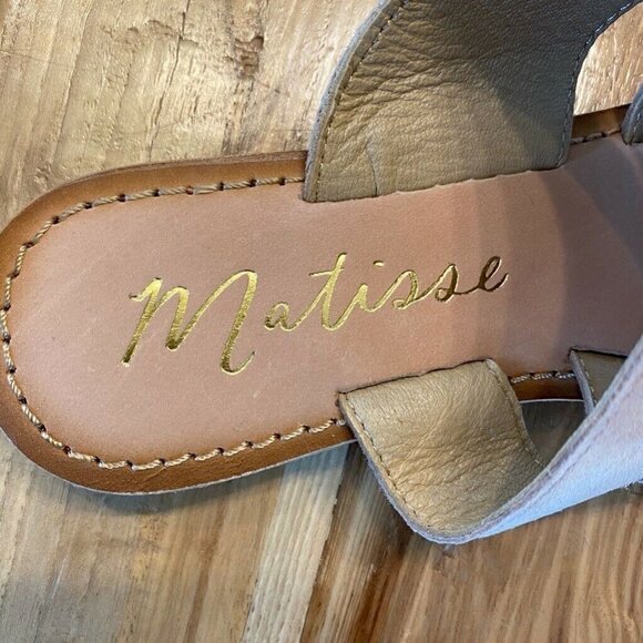 Matisse Good Time Flat Sandals Beige Suede 6 - Picture 8 of 9